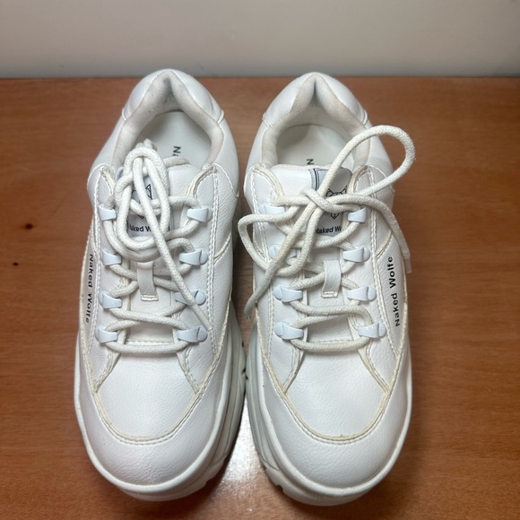 Naked Wolfe White Leather Sporty Platform Sneaker USA SIZE 6 - Picture 9 of 10